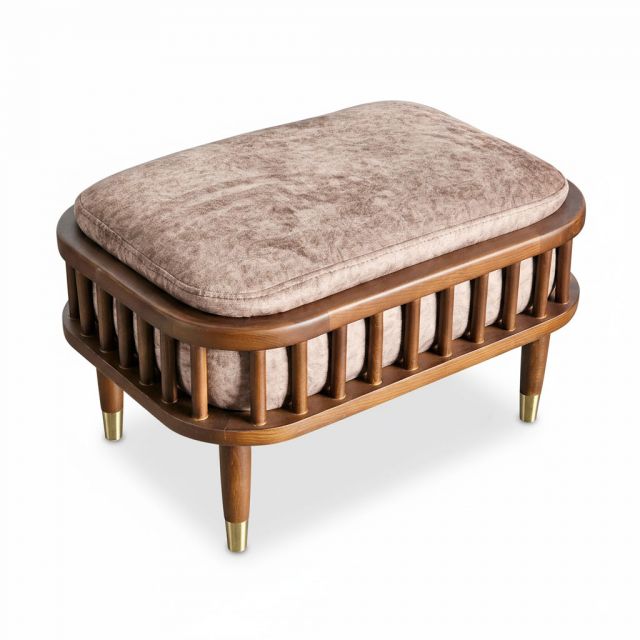 Ghế đôn KBH nệm bọc vải khung gỗ Ash GDSF013