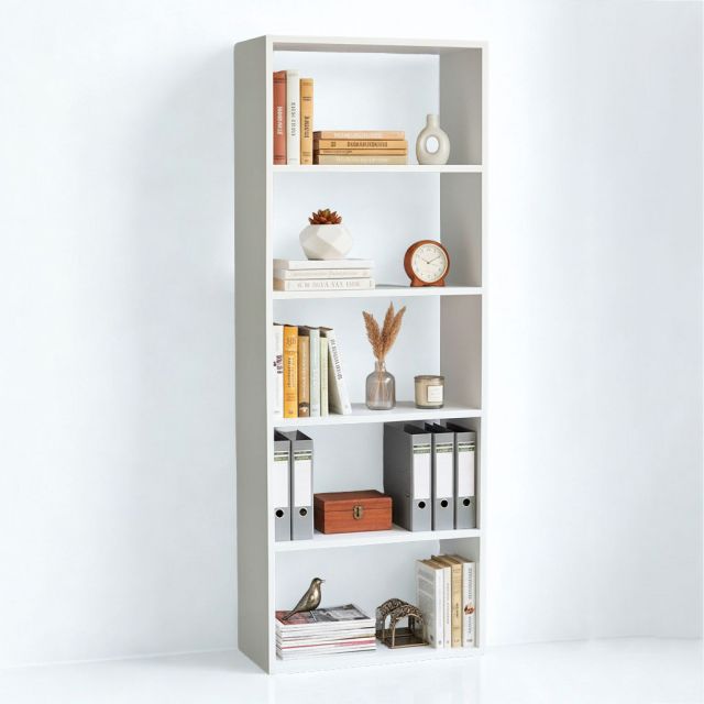 Kệ sách 5 tầng 60x28x160cm gỗ cao su sơn màu KS68233 Kệ sách 5 tầng 60x28x160cm gỗ cao su sơn màu KS68233