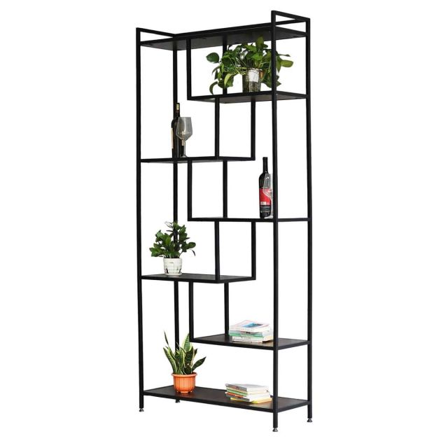 Kệ trang trí 100x34x221cm gỗ cao su khung sắt KTB68162 Kệ trang trí 100x34x221cm gỗ cao su khung sắt KTB68162