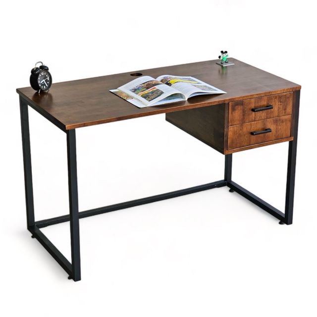 Bàn có ngăn kéo 120x60cm gỗ cao su chân sắt BD68116 Bàn có ngăn kéo 120x60cm gỗ cao su chân sắt BD68116