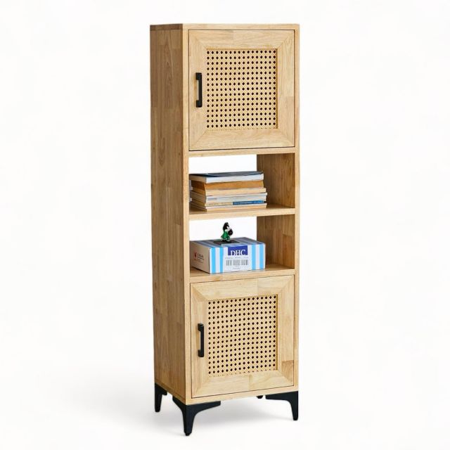 Kệ trang trí có ngăn tủ 40x30x120cm gỗ cao su KTB68174 Kệ trang trí có ngăn tủ 40x30x120cm gỗ cao su KTB68174