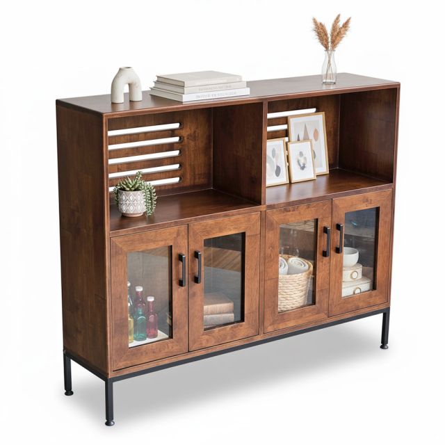 Tủ trang trí 120x85x30cm gỗ cao su KTB68178 Tủ trang trí 120x85x30cm gỗ cao su KTB68178