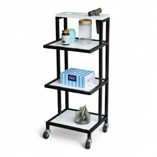 Xe đẩy di dụng cụ Beauty Salon 36x32x83cm gỗ cao su khung sắt TDSL006 Xe đẩy di dụng cụ Beauty Salon 36x32x83cm gỗ cao su khung sắt TDSL006