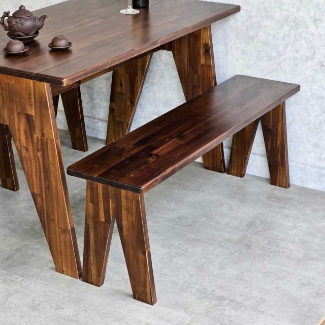 Combo bộ bàn ăn chữ nhật và bộ ghế gỗ tràm BBA168