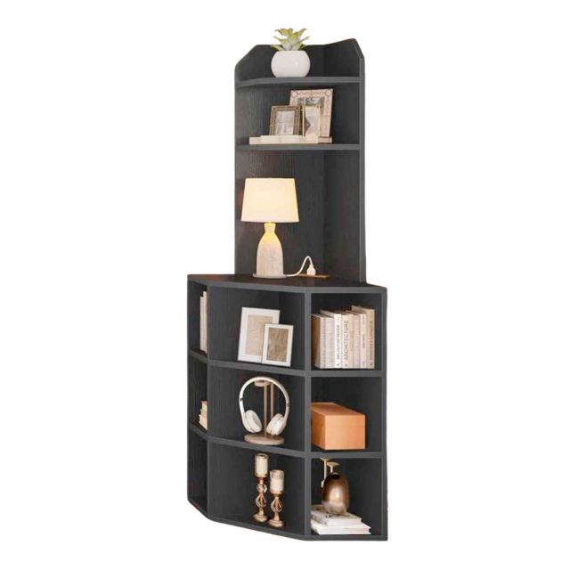 Kệ sách góc tường 50x50x160cm gỗ cao su KS68240 Kệ sách góc tường 50x50x160cm gỗ cao su KS68240