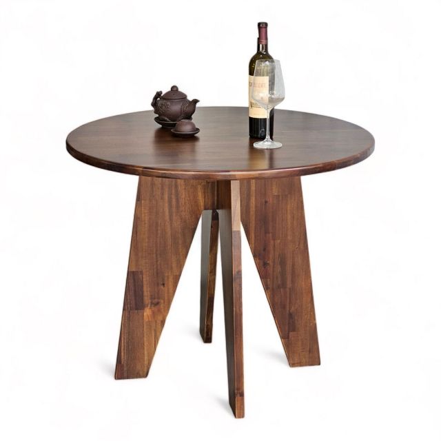 Bàn ăn tròn đk 90cm gỗ tràm chân chữ A BA68196 Bàn ăn tròn đk 90cm gỗ tràm chân chữ A BA68196