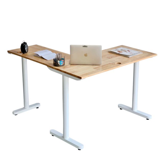 Bàn góc L 120x110cm gỗ cao su chân sắt hệ TIO HBTO021 Bàn góc L 120x110cm gỗ cao su chân sắt hệ TIO HBTO021