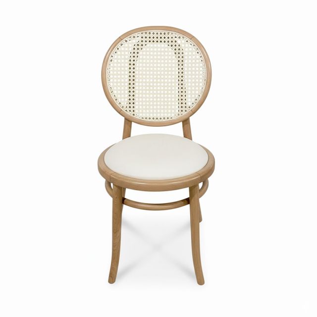 Ghế Thonet mặt trăng khung gỗ tần bì Ash lưng lưới GCF212