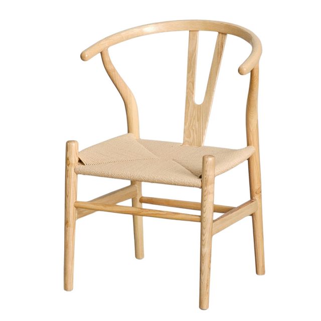 Ghế Wishbon đan dây gỗ cao su GCF205 Ghế Wishbon đan dây gỗ cao su GCF205