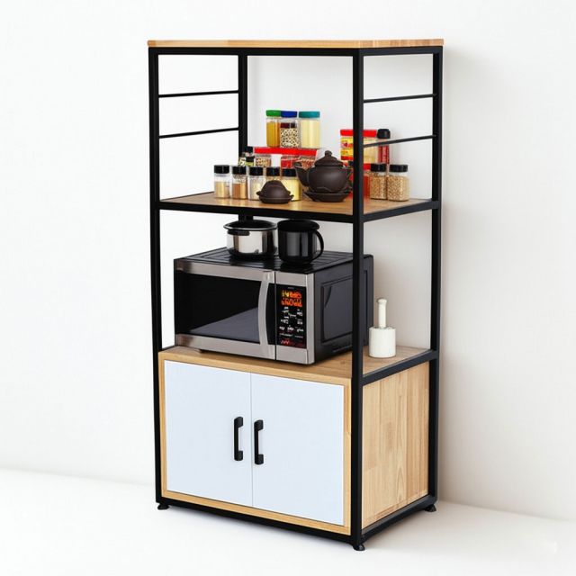 Kệ bếp đa năng 60x40x115cm gỗ cao su KB68048 Kệ bếp đa năng 60x40x115cm gỗ cao su KB68048