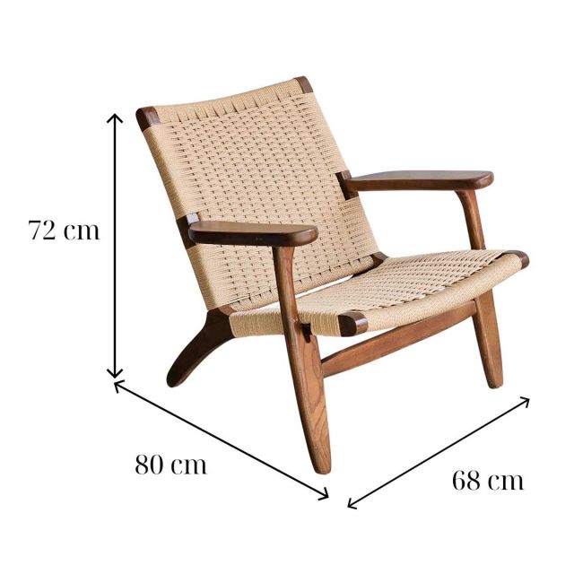 Ghế bành thư giãn CH25 khung gỗ sồi đan sợi GSD68091