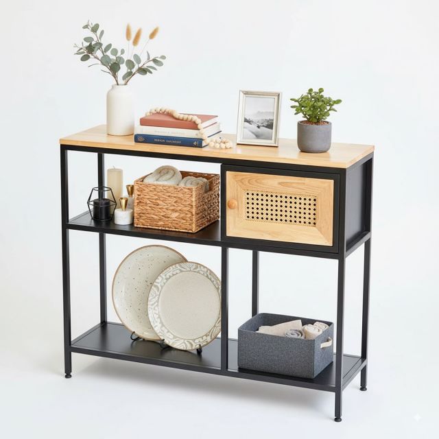 Bàn console 100x30x85cm gỗ cao su CST080