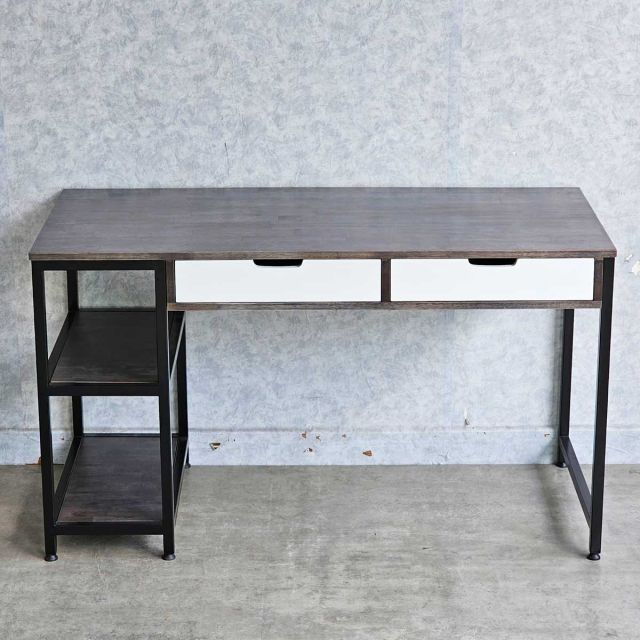 Bàn làm việc chân kệ có ngăn kéo 120x60cm gỗ cao su BD68117