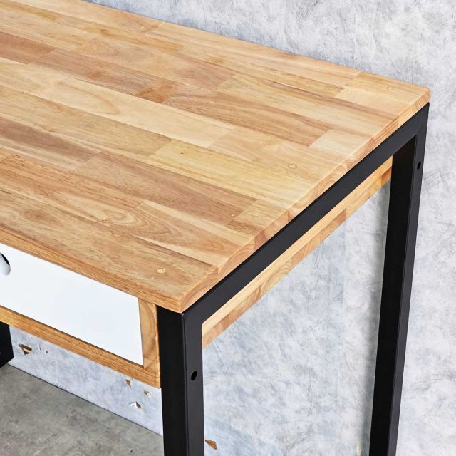 Bàn học mini 2 ngăn kéo 80x50x75cm gỗ cao su BD68062