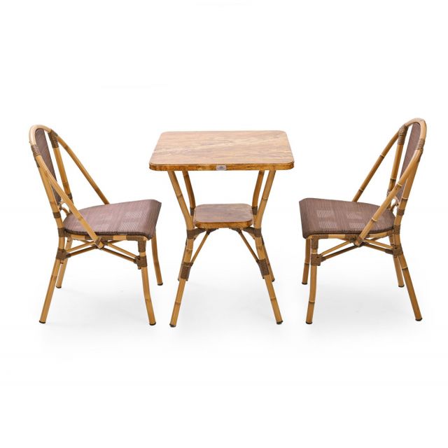 Combo bàn ghế nhôm ngoài trời giả mây CBCF307