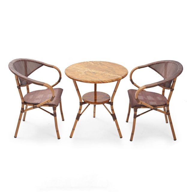 Combo bàn ghế nhôm ngoài trời giả mây CBCF309