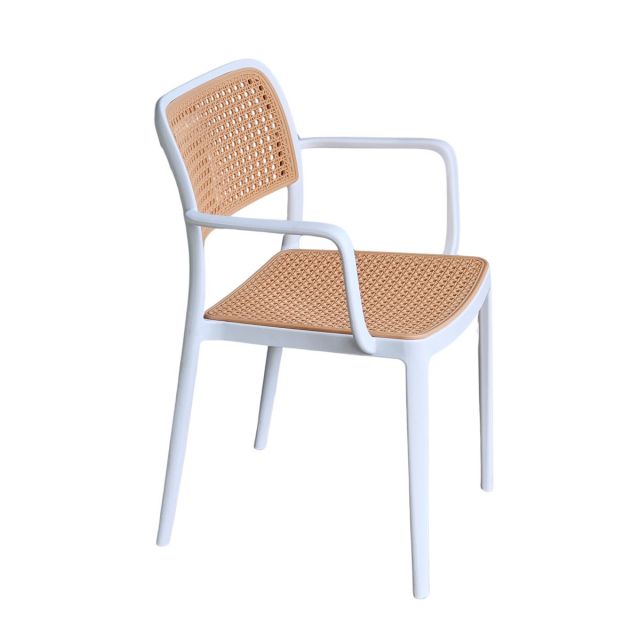 Ghế nhựa đúc lưới giả mây mắt cáo có tay tựa ST3052 Ghế nhựa đúc lưới giả mây mắt cáo có tay tựa ST3052