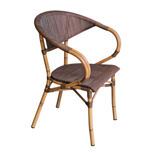 Ghế nhôm ngoài trời tay tựa lưới Textilen giả mây GCF216 Ghế nhôm ngoài trời tay tựa lưới Textilen giả mây GCF216