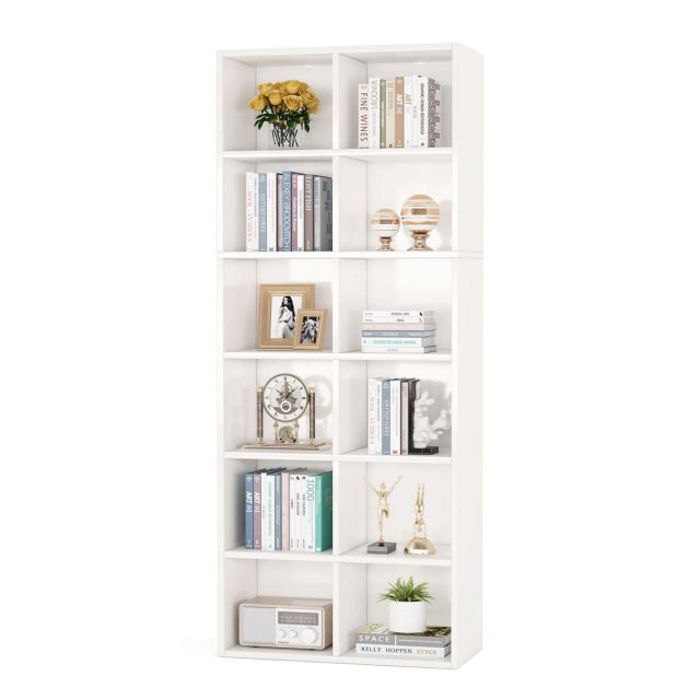 Kệ sách 6 tầng 70x30x180cm gỗ cao su KS68253 Kệ sách 6 tầng 70x30x180cm gỗ cao su KS68253