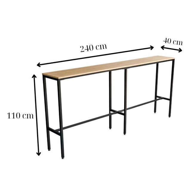 Bàn bar 240x40x110cm gỗ plywood lắp ráp BB032