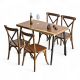 Combo bộ bàn ăn gỗ me tây 4 ghế bistro BBA173