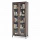 Tủ kính phòng khách 80x35x195cm gỗ cao su KTB68201
