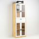 Tủ hồ sơ đứng hiện đại gỗ cao su có hộc kéo 60x35x180cm - THS68076