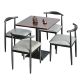 Combo bàn cafe vuông 70x70cm và 4 ghế Bull sắt CBCF319