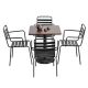 Combo bàn cafe vuông 70x70cm và 4 ghế sắt CBCF318 Combo bàn cafe vuông 70x70cm và 4 ghế sắt CBCF318