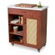 Bàn đảo bếp di động 80x40x85cm gỗ cao su mặt đá KISL005