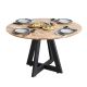Bàn ăn tròn 120x120cm gỗ tràm chân sắt BA68227