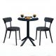 Combo bàn cafe tròn và 2 ghế nhựa CBCF334