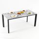 Bàn ăn chữ nhật 160x80cm mặt đá chân sắt tam giác BA68244 Bàn ăn chữ nhật 160x80cm mặt đá chân sắt tam giác BA68244