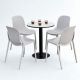 Combo bàn cafe tròn mặt đá và 4 ghế nhựa CBCF344
