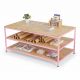 Bàn workshop 3 tầng 180x100x80cm gỗ cao su WSTB001