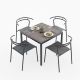 Combo bàn vuông gỗ nhựa và 4 ghế Verro sắt CBNT016