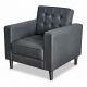 Sofa đơn nệm bọc simili màu đen ArmChair 06 GSD68035