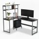 Bàn làm việc góc L 140x50x75cm gỗ cao su khung sắt CD68043