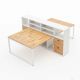 Bàn cụm 4 người liền tủ 280x240cm gỗ cao su hệ Rectang HBRT126