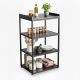 Kệ nhà bếp 4 tầng 55x45x90cm gõ cao su khung chân sắt KB68091