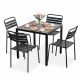 Combo bàn ngoài trời và 4 ghế sắt CBNT022