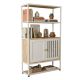 Kệ tủ trang trí 80x30x140cm gỗ cao su khung sắt KTT68068
