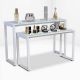Bộ bàn trưng bày 150x50x95cm gỗ cao su khung chân sắt BTB001