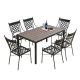 Combo bàn nhựa 160x80cm ghế cà phê sắt ngoài trời CBNT027
