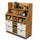 Kệ tủ bếp STELLAR 140x50x160cm gỗ cao su chân sắt KTB68266