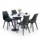 Combo bàn cafe Oval và 4 ghế Eames nhựa CBCF358