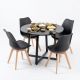 Combo bàn tròn 1m và 4 ghế eames có nệm BBA240