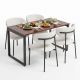 Combo bàn ăn chữ nhật 140x70cm và 4 ghế Orleando BBA241
