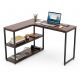 Bàn góc L liền kệ 120x100cm gỗ cao su CD68053