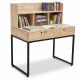 Bàn kết hợp kệ gỗ cao su chân sắt BD68088